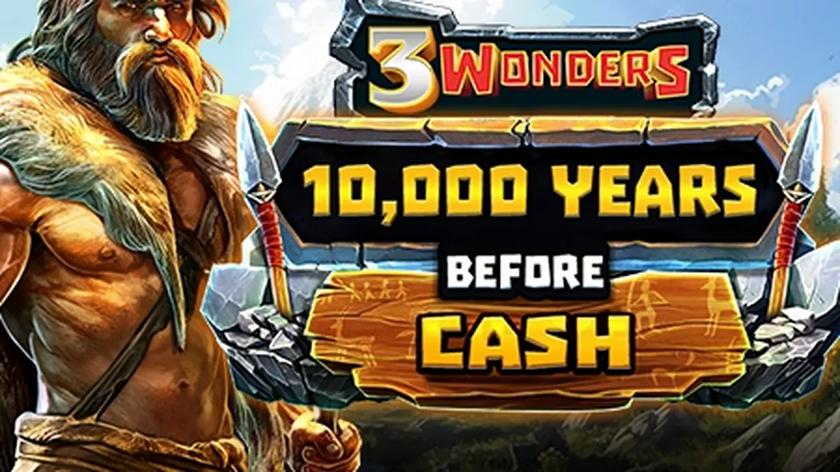 Tampilan visual slot 10,000 Years Before Cash dengan tema prasejarah