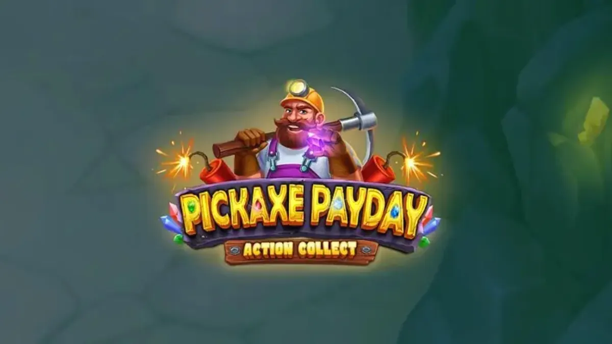 Tampilan visual slot Pickaxe Payday dengan karakter penambang kartun